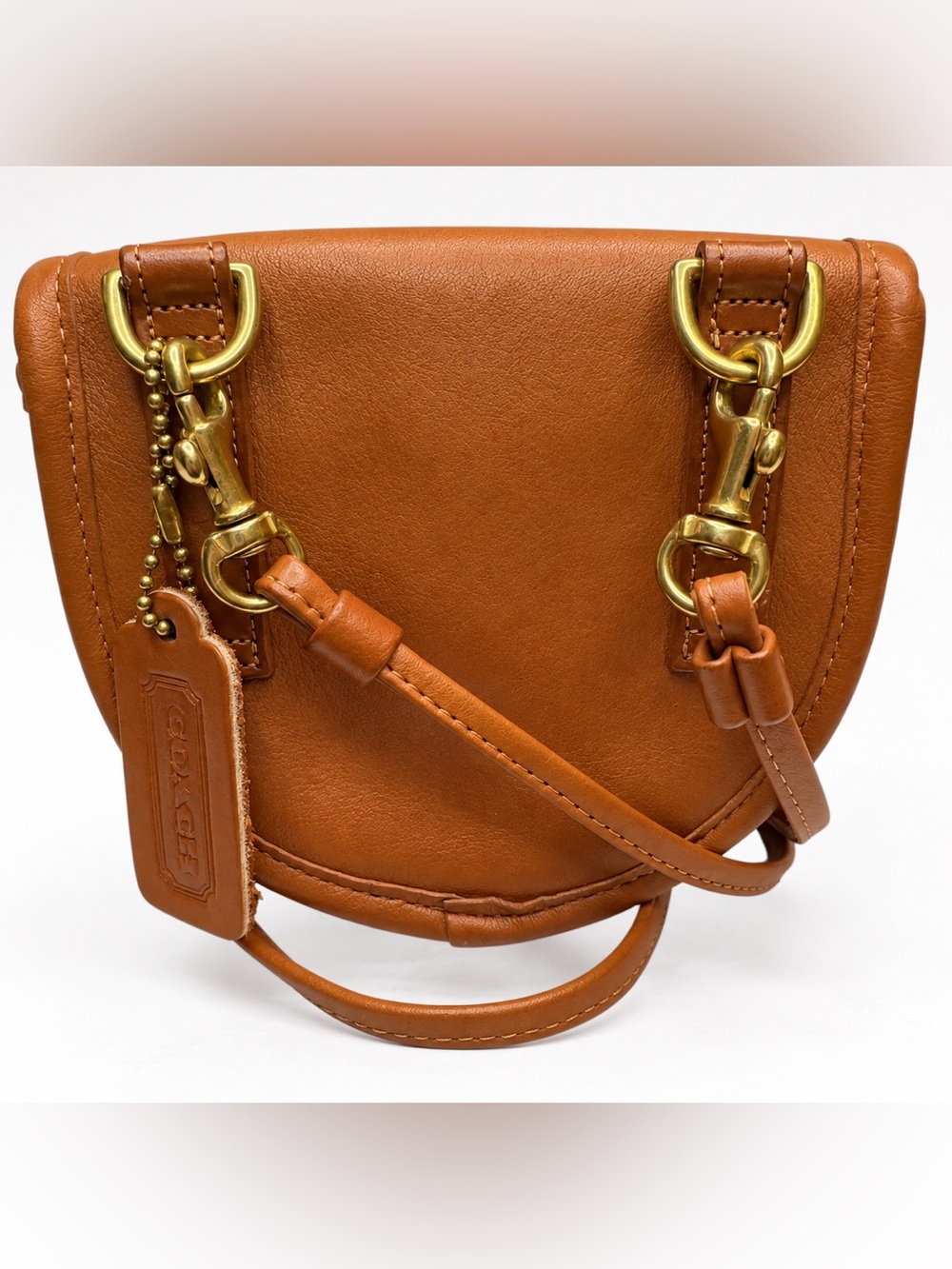 Vintage 9826 Coach Mini Belt Bag British Tan Glovetanned Leather USA 0722-132 - Picture 4 of 16